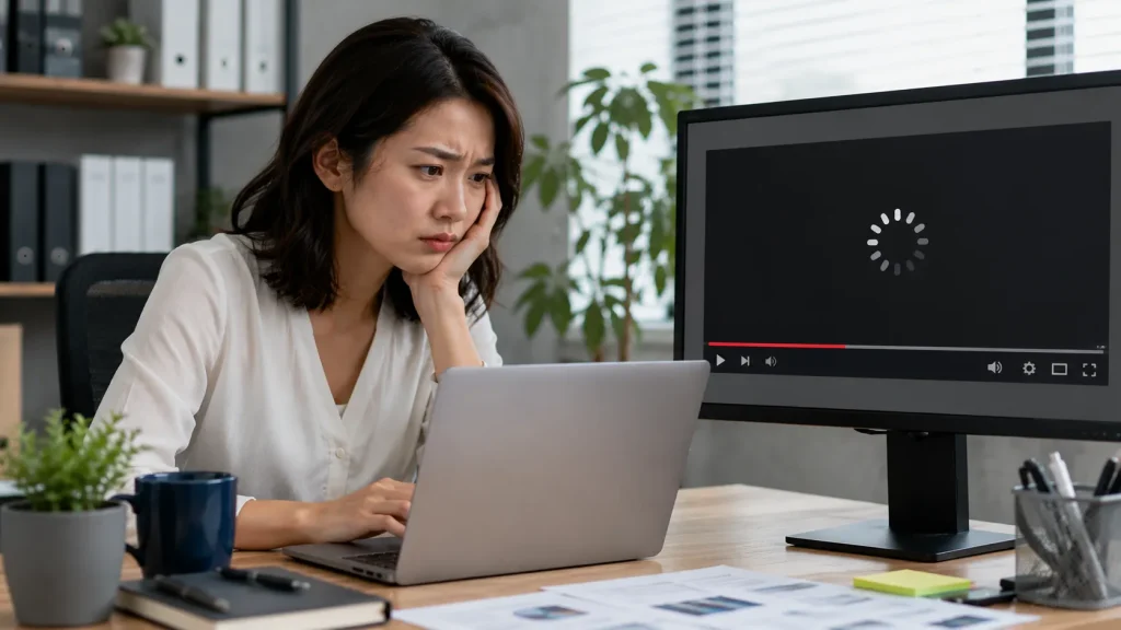 ブログや資料に重い動画ファイルが貼れずに困っている様子