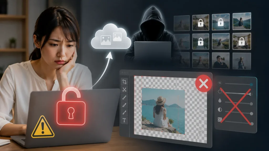 無料の画像切り抜きサイトのセキュリティリスクと機能不足